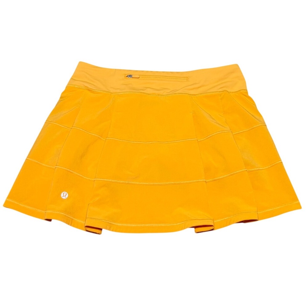 Lululemon Pace Rival Skirt Mid Rise Long Mango Dream Orange Women 6 Athletic - Picture 1 of 11